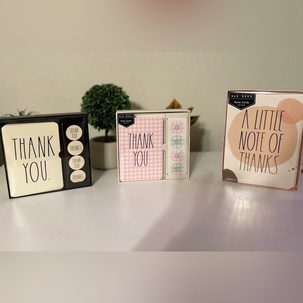 Rae Dunn Thank You Notecards set of 12 - Picture 2 of 8